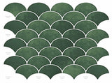 Fish Scale Tile 50 pcs Dark Green 30 x 30 cm 42046218