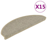 Stair Mats Self-adhesive Sisal-Look 15 pcs 65x21x4 cm Light Green 326875