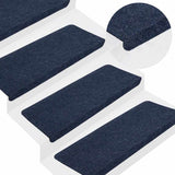 Stair Mats Self-adhesive 15 pcs 65x24.5x3.5 cm Blue 343481