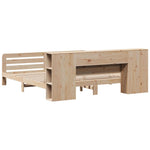 ZNTS Bed Frame without Mattress 200x200 cm Solid Wood Pine 3309890
