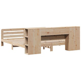 ZNTS Bed Frame without Mattress 200x200 cm Solid Wood Pine 3309890