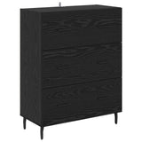 Sideboard Black Oak 69.5 x 34 x 90 cm Engineered Wood and Iron 881515