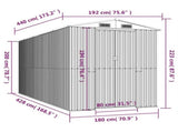Garden Shed Anthracite 192x440x223 cm Galvanised Steel 3147452