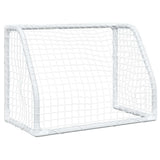 Kids' Football Goals 2 pcs with Ball White 64x35x48 cm Metal 4008436