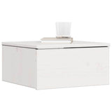 Bedside Table White 37 x 35 x 18.5 cm Solid pine wood 873483