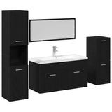 Bathroom Furniture Set 4 pcs Black Oak Engineered Wood 3334418