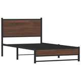Metal Bed Frame without Mattress Brown Oak 100x200 cm 4007935