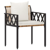 Outdoor Furniture Set 4 pcs Brown and Cream White Poly Rattan 42025344