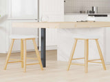Dining Chairs 2 pcs Natural 46 x 37 x 63 cm Solid Rubber Wood 42020464
