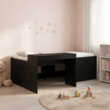 Kids'High Bed Frame with Desk Black 75 x 190 cm 3422684