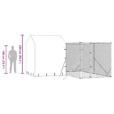 Outdoor Dog Kennel with Roof Silver 4x4x2.5 m Galvanised Steel 3190478