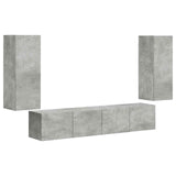 TV Wall Cabinet Set 4 pcs Concrete Grey Engineered Wood 3408919