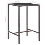 Garden Bar Set Brown PE rattan Medium Footrest Garden Bar Set 3095389