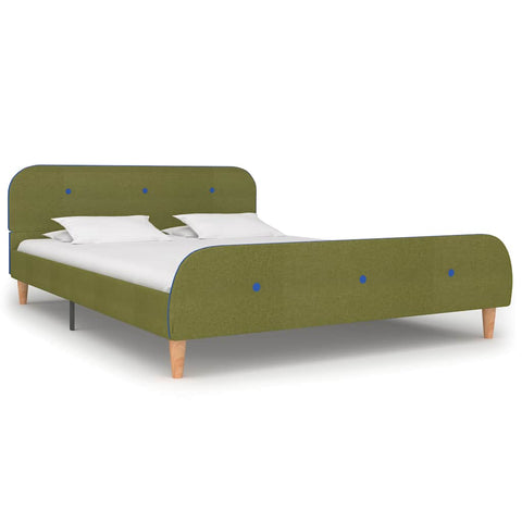 Bed Frame without Mattress Green Fabric 135x190 cm Double 281113
