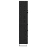 Highboard with Drawer 2 pcs Black Oak Engineered Wood and Glass 3416219