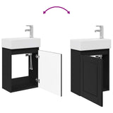 Bathroom Vanity Unit with Tap Black 45.5 x 22.5 x 84 cm 889512