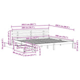 Bed Frame with Drawers without Mattress White 200x200 cm 3302019