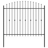 Spike Fence Asten Black 200 x 200 cm Powder-Coated Steel 42030089