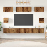 TV Cabinet Set Wall-mounted 8 pcs Old Wood Engineered Wood 3393294