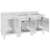 Commercial Kitchen Sink Cabinet 180x60x96 cm Stainless Steel 3058271