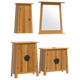 4 Piece Bathroom Furniture Set Solid Wood Pine 3223463