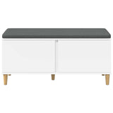 Hall Bench White 100 x 38 x 46 cm Engineered Wood and Fabric 891536