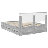 Bed Frame with Drawer Grey Sonoma 140 x 190 cm Engineer Wood 3407982