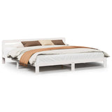 Bed Frame without Mattress White 180x200 cm Super King Solid Wood Pine 855559