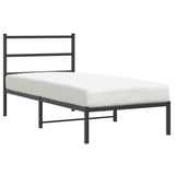Metal Bed Frame without Mattress with Headboard Black 90x190cm 355357
