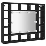 LED Mirror Cabinet Black 91x15x76.5 cm 833496