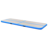 Inflatable Gymnastics Mat with Pump 800x100x10 cm PVC Blue 91928