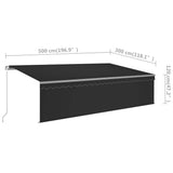 Manual Retractable Awning with Blind&LED 5x3m Anthracite 3069464