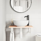 Basin Shelf Wall Mounted Steel and Solid Wood Oak 3302542