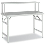 Kitchen Work Table with Overshelf 120x60x115 cm Stainless Steel 3155991