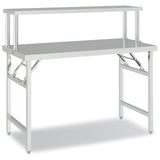 Kitchen Work Table with Overshelf 120x60x115 cm Stainless Steel 3155991