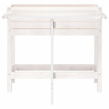 Garden Planter with Folding Tabletop White Solid Wood Pine 825122
