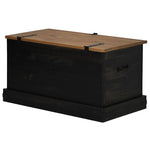 ZNTS Storage Chest HALDEN Black 91x48x47 cm Solid Wood Pine 4018404