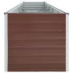 Garden Raised Bed Galvanised Steel 400x80x45 cm Brown 47058