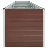 Garden Raised Bed Galvanised Steel 400x80x45 cm Brown 47058
