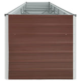 Garden Raised Bed Galvanised Steel 400x80x45 cm Brown 47058