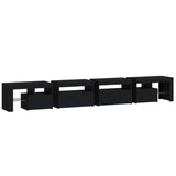 TV Cabinet with LED Lights Black 260x36.5x40 cm 3152819