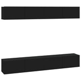 Wall TV Cabinets 4 pcs Black 100x30x30 cm 3114191