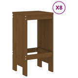 Garden Bar Set Honey brown Solid pine wood Large Seats Many 3157760