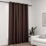 Linen-Look Blackout Curtain with Grommets Taupe 290x245cm 321203