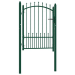 ZNTS Fence Gate with Spikes Steel 100x125 cm Green 146394