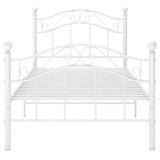 Bed Frame without Mattress White Metal 90x200 cm 324989