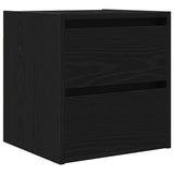 ZNTS Wall-mounted Bedside Cabinet Black Oak 38x34x40 cm 861249
