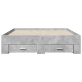 Bed Frame with Drawers without Mattress Concrete Grey 140x190 cm 3280401