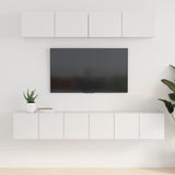 5 Piece TV Cabinet Set White Engineered Wood 3114422