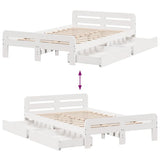 Bed frame without Mattress White 120x190 cm Small Double Solid Wood Pine 3309057